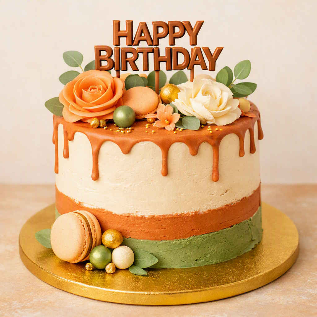 Freshly baked celebration cake
